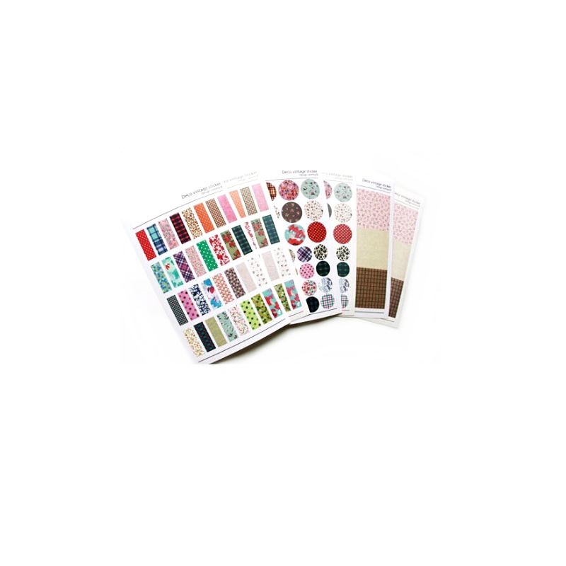 6 Planches d’Autocollants Vintage pour Scrapbooking 11x17cm