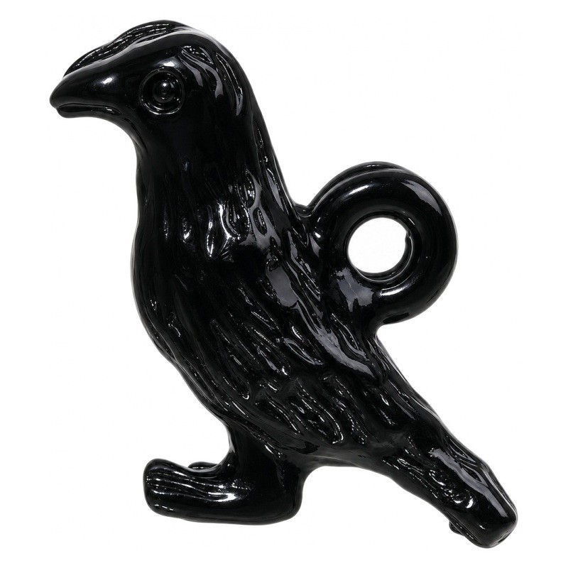 2 Breloques Corbeau Noir en Métal Émaillé Gothique 21x15mm