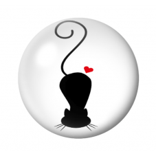 Cabochon en Verre Illustré Silhouette Chat 12 à 25mm pour la Création de Bijoux Fantaisie - DIY
