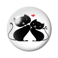 Cabochon en Verre Illustré Silhouette Chat 12 à 25mm pour la Création de Bijoux Fantaisie - DIY