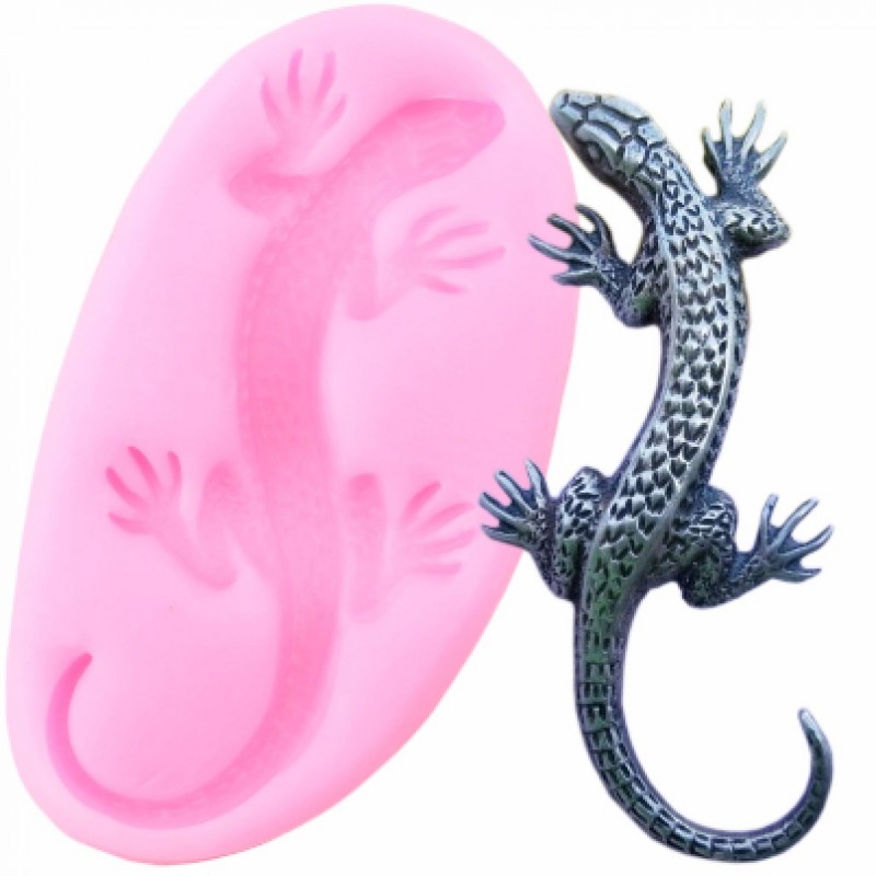 Moule en Silicone Lézard 3,2x7cm Fimo Résine Gâteau