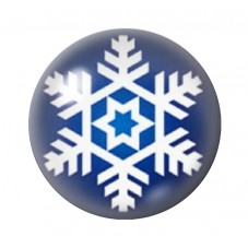 Cabochon en Verre Illustré Grand Flocon de Neige 12 à 25mm