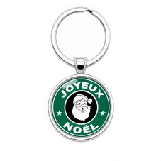 Porte-clé "Joyeux Noël" Père Noël Vert Cadeau pour la Création de Bijoux Fantaisie - DIY