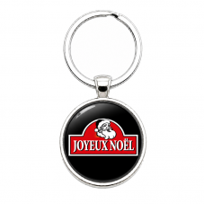 Porte-clé "Joyeux Noël" Père Noël Rétro Cadeau pour la Création de Bijoux Fantaisie - DIY