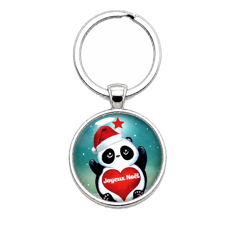 Porte-clé "Joyeux Noël" Panda Cadeau de Noël