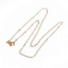 Collier Chaîne Dorée 3x1,8mm en Acier Inoxydable - 45cm Long