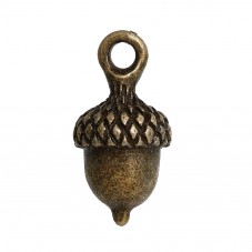 4 Breloques Glands Bronze ou Cuivre Rouge 18x9mm