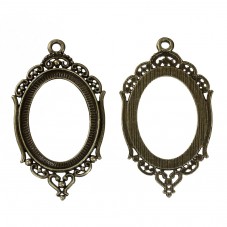 Support Pendentif sans Dos Bronze pour Cabochon 30x40mm