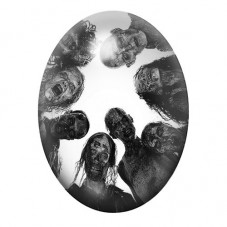 Cabochon en Verre Illustré Ronde de Zombies 13x18, 18x25 ou 30x40mm pour la création de bijoux fantaisie - DIY