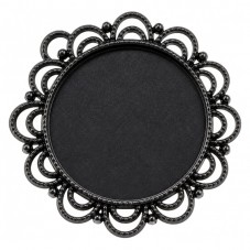 Support Pendentif Lune et Étoiles Noir pour Cabochon 25mm pour la Création de Bijoux Fantaisie - DIY