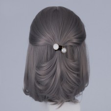 Support Élastique de Cheveux Noir Argenté pour Cabochon 20 ou 25mm