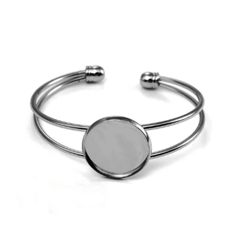 Support Bracelet Ajustable en Métal pour Cabochon 20mm