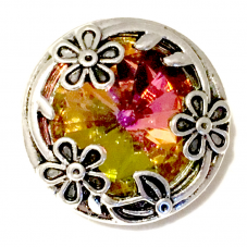 Bouton Pression Snap en Métal Strass Diamant en Verre 18mm