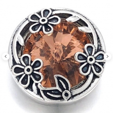 Bouton Pression Snap en Métal Strass Diamant en Verre 18mm