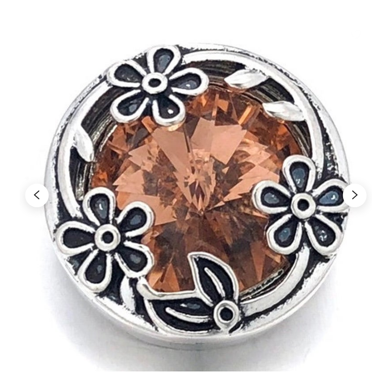 Bouton Pression Snap en Métal Strass Diamant en Verre 18mm