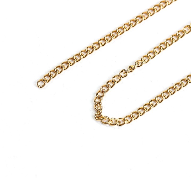 1 Mètre de Chaine à Mailles en Acier Inoxydable Doré 4x3mm