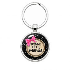 Porte-Clé Fait Main Bonne fête, Mamie Verre 25mm pour la Création de Bijoux Fantaisie - DIY