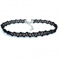 Collier Ras de Cou Tour de Cou Noir Gothique 33cm pour la Création de Bijoux Fantaisie - DIY