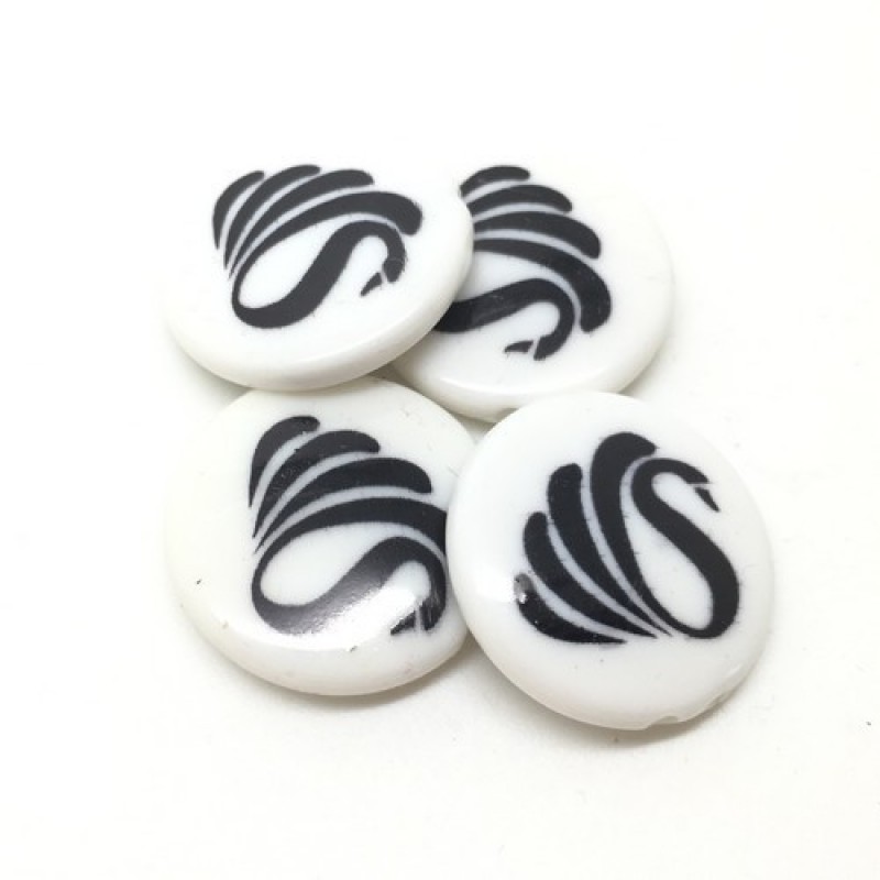 4 Perles Cygne en Acrylique 20mm