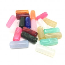10 Perles Tube en Acrylique Imitation Pierre 20mm
