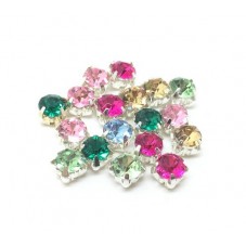 20 Mini Perles Strass Carrées Multicolore 5mm