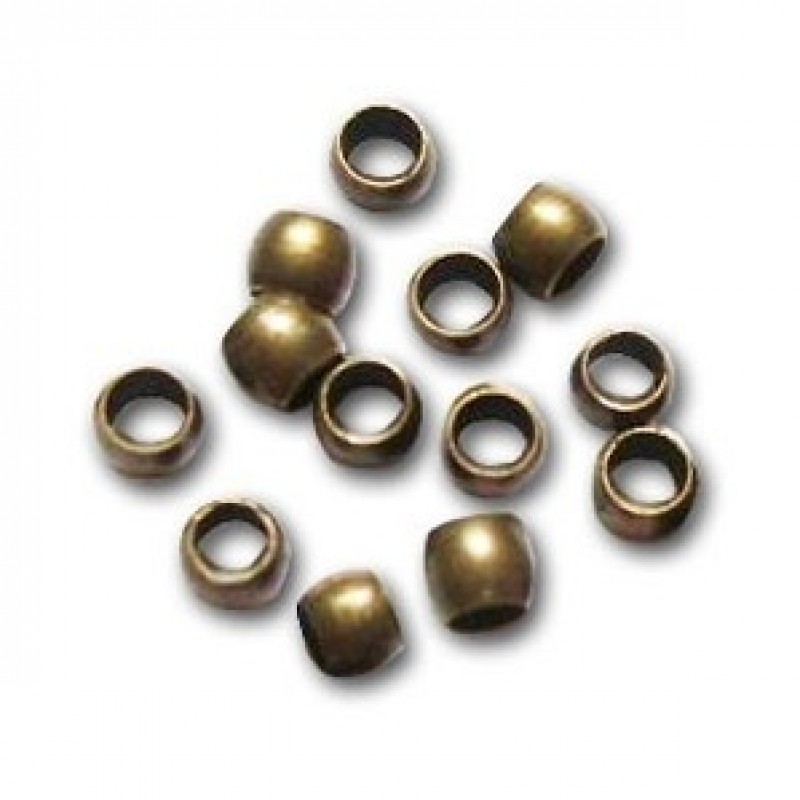 Environ 300 Perles à Écraser Bronze 2mm Sachet de 5grs