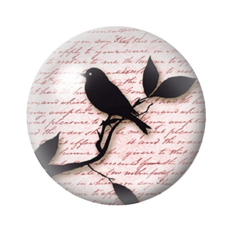 Cabochon en Verre Illustré Oiseau Silhouette 12 à 25mm