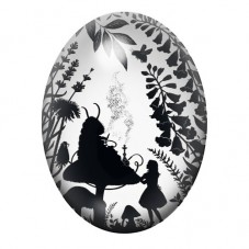 Cabochon en Verre Illustré Alice au Jardin des Ombres 13x18, 18x25 ou 30x40mm pour la création de bijoux fantaisie - DIY