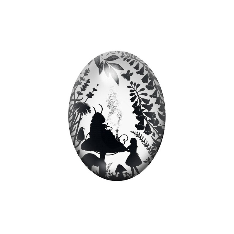 Cabochon en Verre Illustré Alice au Pays des Merveilles 13x18, 18x25 ou 30x40mm