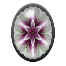 Cabochon en Verre Illustré Fleur Mandala Violette 13x18, 18x25 ou 30x40mm pour la création de bijoux fantaisie - DIY