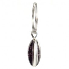 Support Porte-Clés Double Face Argenté pour Cabochons 25mm