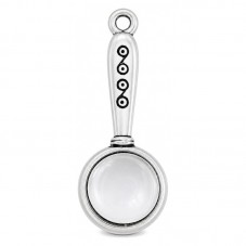 4 Breloques Loupe 3D Argentée 32x12mm pour la Création de Bijoux Fantaisie - DIY
