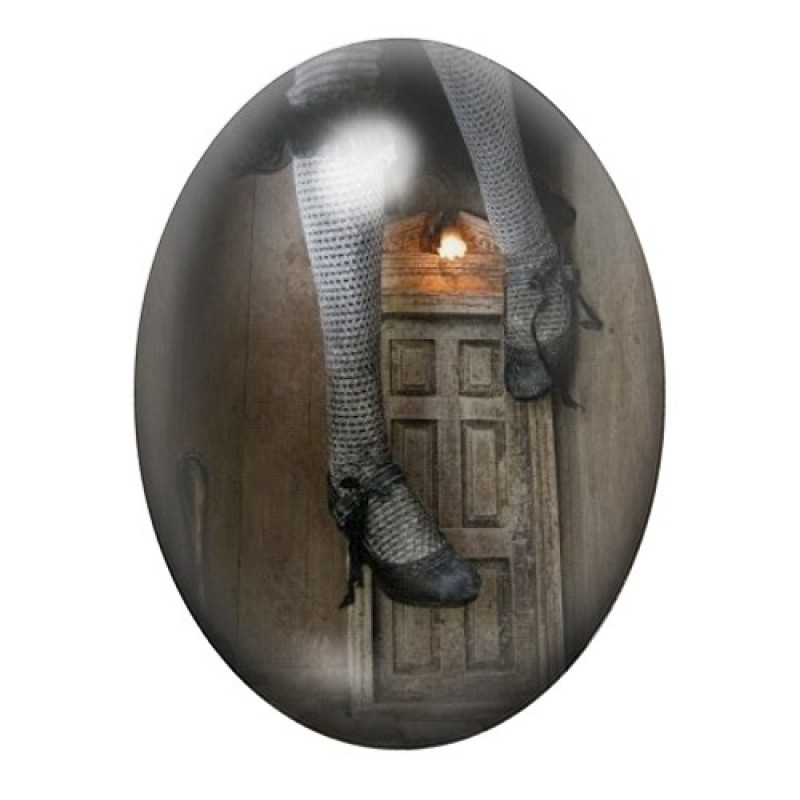 Cabochon en Verre Illustré Alice au Pays des Merveilles Gothique 13x18, 18x25 ou 30x40mm