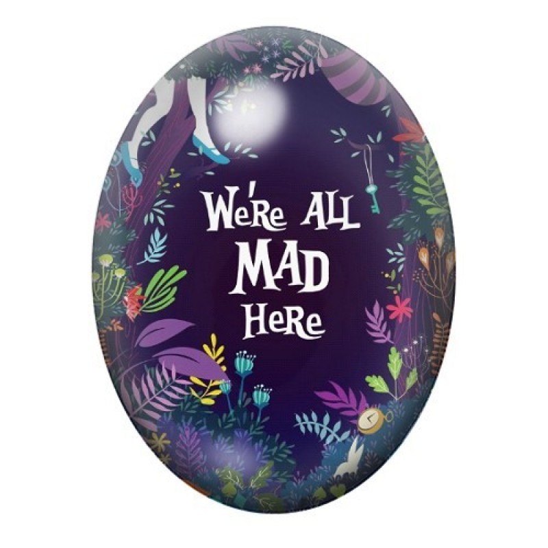 Cabochon en Verre Illustré Alice au Pays des Merveilles 13x18, 18x25 ou 30x40mm