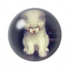 Cabochon en Verre Illustré Chat Gothique 12 à 25mm pour la Création de Bijoux Fantaisie - DIY