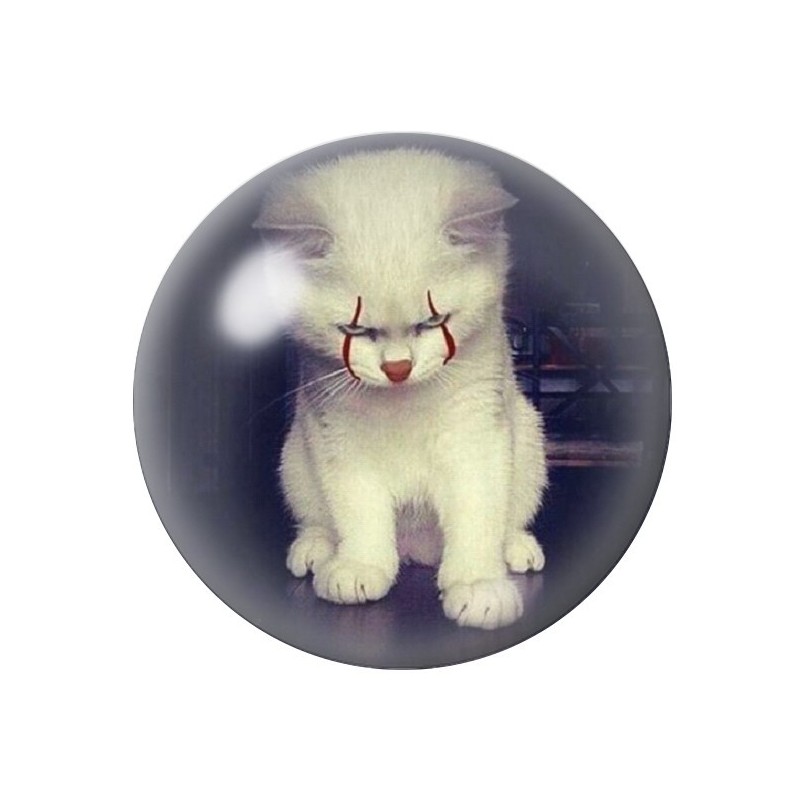 Cabochon en Verre Illustré Chat Gothique 12 à 25mm
