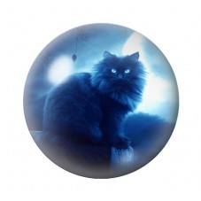 Cabochon en Verre Illustré Chat Gothique 12 à 25mm pour la Création de Bijoux Fantaisie - DIY