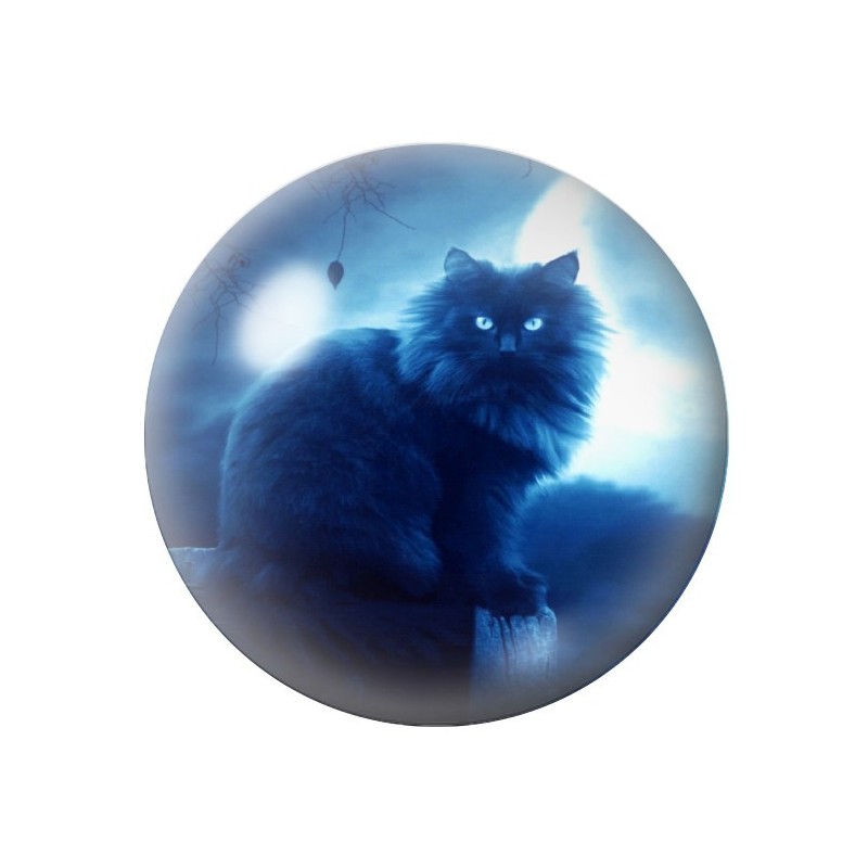 Cabochon en Verre Illustré Chat Gothique 12 à 25mm
