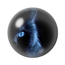 Cabochon en Verre Illustré Chat Gothique 12 à 25mm pour la Création de Bijoux Fantaisie - DIY