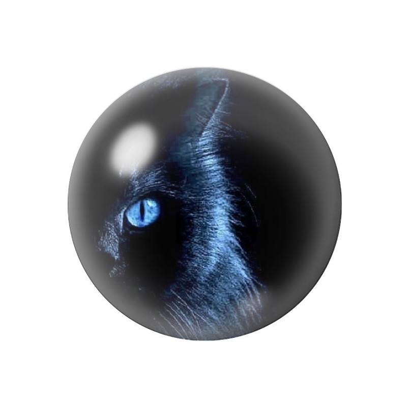 Cabochon en Verre Illustré Chat Gothique 12 à 25mm