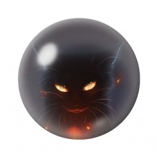 Cabochon en Verre Illustré Chat Gothique 12 à 25mm pour la Création de Bijoux Fantaisie - DIY