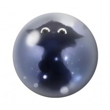 Cabochon en Verre Illustré Chat Gothique 12 à 25mm pour la Création de Bijoux Fantaisie - DIY