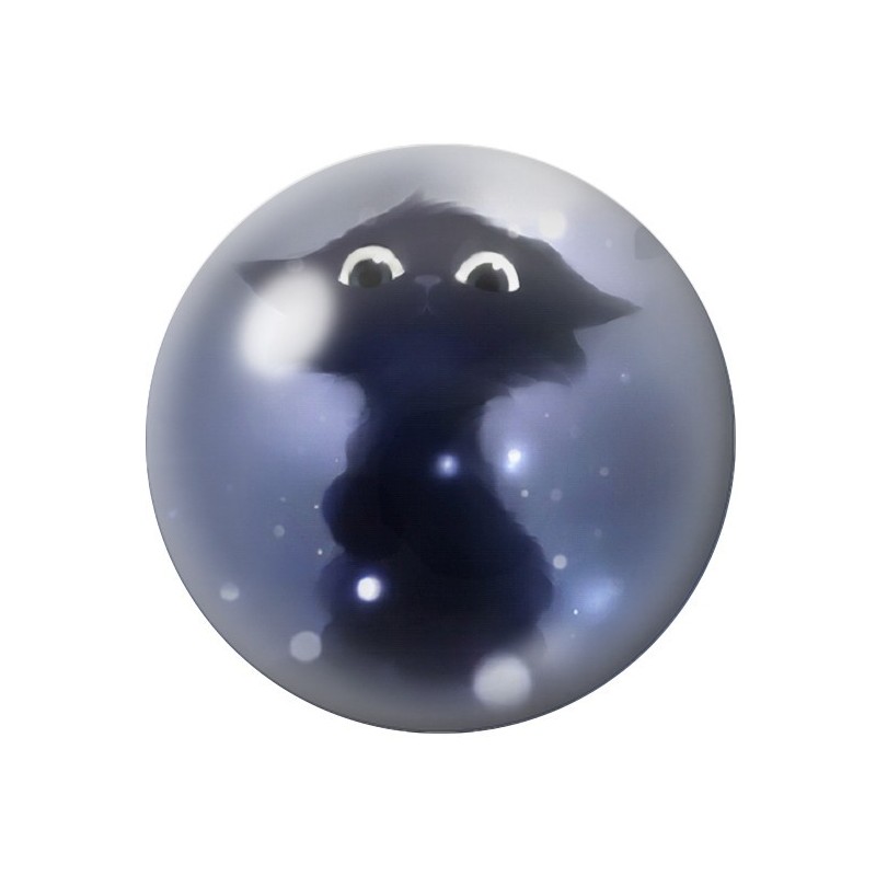 Cabochon en Verre Illustré Chat Gothique 12 à 25mm