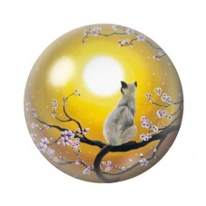 Cabochon en Verre Illustré Chat Lune 12 à 25mm pour la Création de Bijoux Fantaisie - DIY