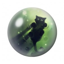 Cabochon en Verre Illustré Chat Noir 12 à 25mm pour la Création de Bijoux Fantaisie - DIY