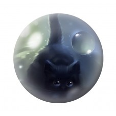 Cabochon en Verre Illustré Chat Noir 12 à 25mm pour la Création de Bijoux Fantaisie - DIY
