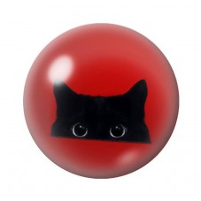 Cabochon en Verre Illustré Chat Noir 12 à 25mm pour la Création de Bijoux Fantaisie - DIY