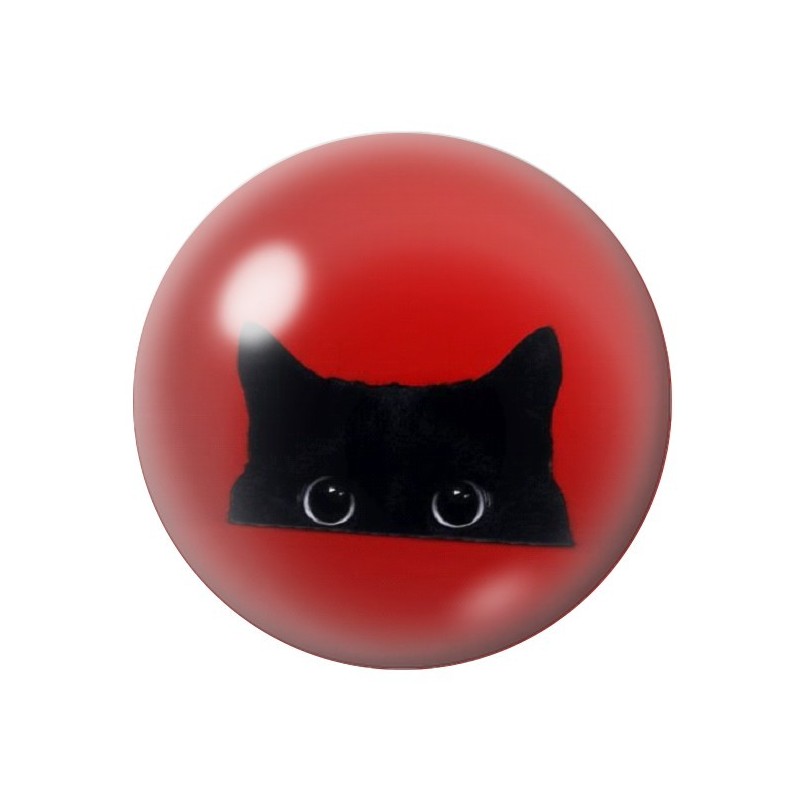Cabochon en Verre Illustré Chat Noir 12 à 25mm