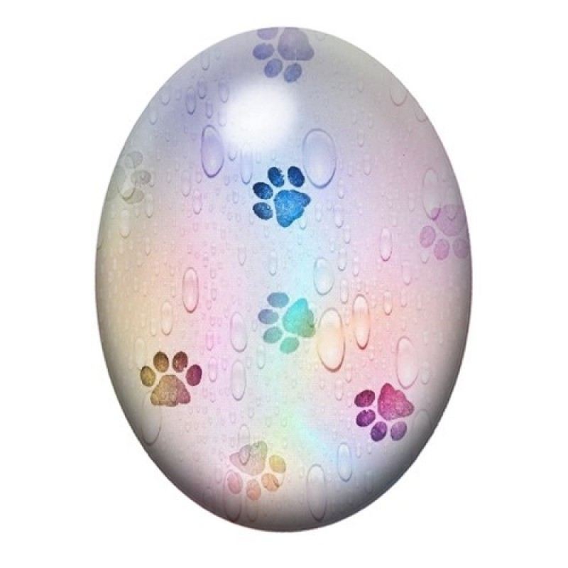 Cabochon en Verre Illustré Patte Chat 13x18, 18x25 ou 30x40mm