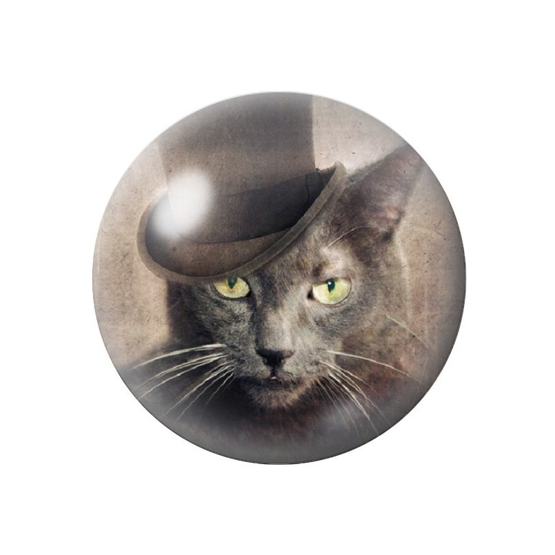 Cabochon en Verre Illustré Chat 12 à 25mm